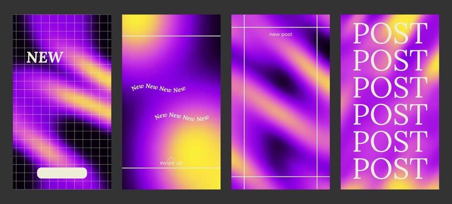 Y2k Trendy Aesthetic abstract gradient blue yellow color background with translucent blurred pattern. Modern poster for social media stories, album covers, banners, templates for digital marketing