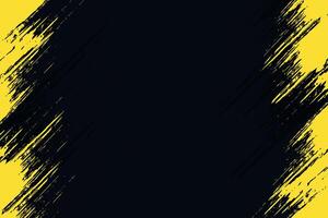 Yellow grunge texture background. Abstract yellow brush stroke texture on black background. vector