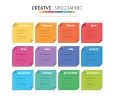 Presentation business, Timeline for 12 months. vector