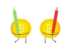 Coin character design. Bitcoin . vector