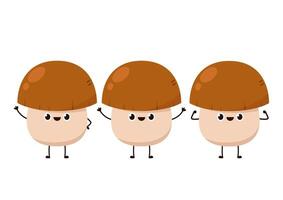 Mushroom character design. Mushroom on white background. vector