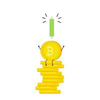 Coin character design. Bitcoin . vector
