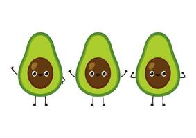 Avocado character design. Avocado on white background. Avocado . free space for text. wallpaper. copy space. vector
