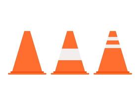 Traffic cone . Traffic cone icon on white background. Object for warning road. Cartoon flat design. illudtration. vector
