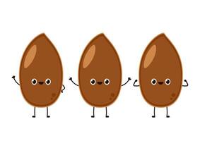 Flax seed character design. Flax seed on white background. vector