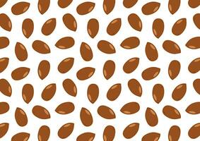 Flax pattern wallpaper. Flax seed on white background. vector