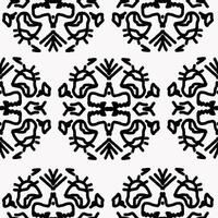 a black and white pattern with a stylized design vector