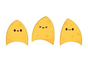 Nacho character design. Nachos on white background. vector