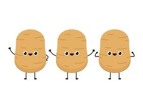 Potato character design. Potato . Potato on white background. vector