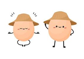 Egg character design. egg on white background. boiled egg . vector