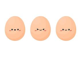 Egg character design. egg on white background. boiled egg . vector