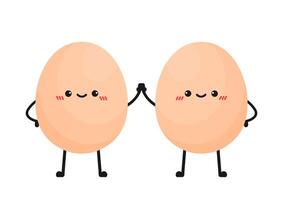 Egg character design. egg on white background. boiled egg . vector