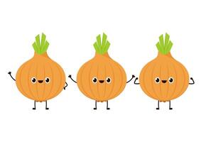 Onion character design. Onion on white background. vector