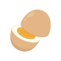 Soft Boiled Egg. Boiled Egg on white background. vector