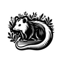 Animal black silhouette with white color background vector