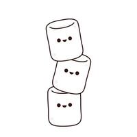 White Marshmallow cartoon. marshmallow character design. Marshmallow . vector