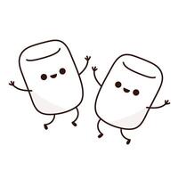 White Marshmallow cartoon. marshmallow character design. Marshmallow . vector