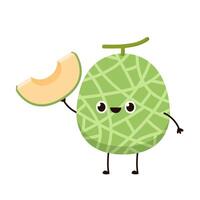 Melon character design. melon on white background. Melon cartoon. vector
