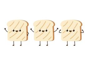 Bread character design. Bread on white background. vector
