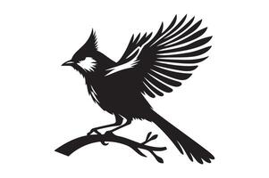 A silhouette of a bird in style. vector