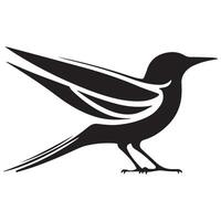 A silhouette of a bird in style. vector
