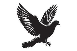 A silhouette of a bird in style. vector
