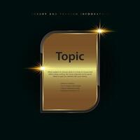 A Luxury Infographic button for charts, infographic, A premuim option elements design with golden shape. used in bannsers, web concept templates vector