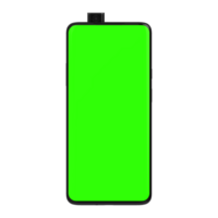 Full-screen display with a pop-up selfie camera greenscreen png