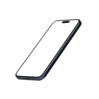 Transparent front smartphone 45 degree leaned left view png