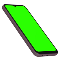 Greenscreen front phone screen leaned right png