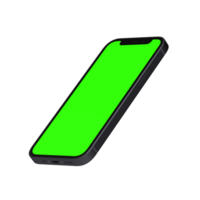 Greenscreen display leaned left phone png