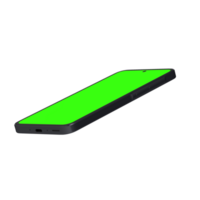 Clear smartphone front display greenscreen mockup png