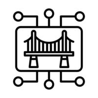 Digital Bridge icon line illustration vector