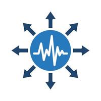 Influence Pulse icon line illustration vector