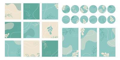 Set templates for maintaining an Instagram page vector