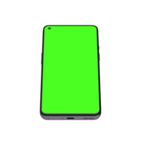 Flat display with a punch-hole camera in the top left corner greenscreen top png