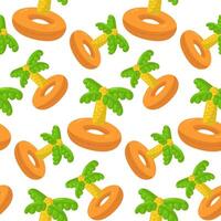 Pattern is a swimming circle in the form of a palm tree, a large floating inflatable tree with leaves. This orange inflatable float pillow is perfect for a summer themed pool party. Seamless texture vector