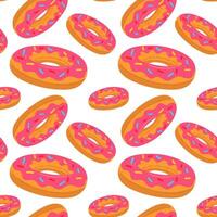 A pattern with a donut-shaped swimming circle and icing, a large inflatable pastry with icing. This colorful inflatable float pillow is perfect for a summer themed pool party. Seamless texture vector