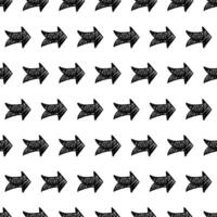 Seamless pattern with black hand drawn arrows vector