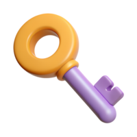 cute 3d key isolated on background png