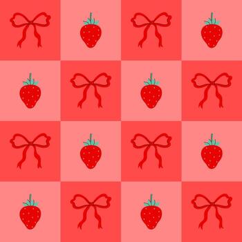 sin costura a cuadros modelo con fresas y arcos gráficos. vector