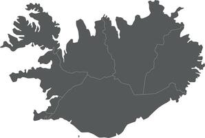 blank map of Iceland with regions and administrative divisions. Editable and clearly labeled layers. vector
