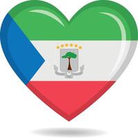 Equatorial Guinea national flag in heart shape illustration vector