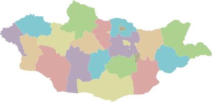 regional blank map of Mongolia with provinces and administrative divisions. Editable and clearly labeled layers. vector
