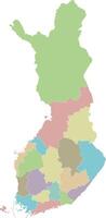 blank map of Finland with regions or counties and administrative divisions. Editable and clearly labeled layers. vector