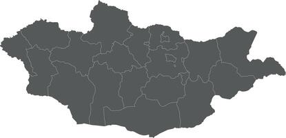 regional blank map of Mongolia with provinces and administrative divisions. Editable and clearly labeled layers. vector