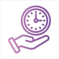 on time in flat design style vector