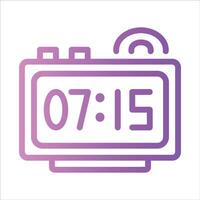 digital clock in flat design style vector