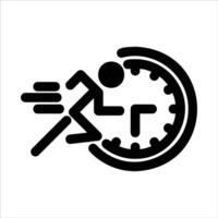 running time in flat design style vector
