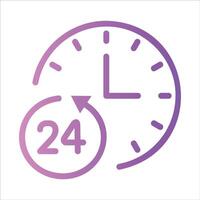 24 hours in flat design style vector
